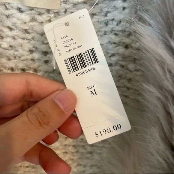 Anthropologie Gray Shaggy Knit Cardigan Sweater - Picture 2 of 3